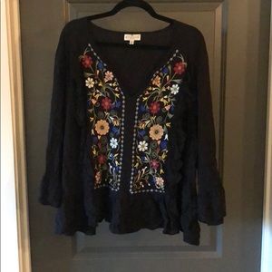 Black Floral Top | Grand & Greene